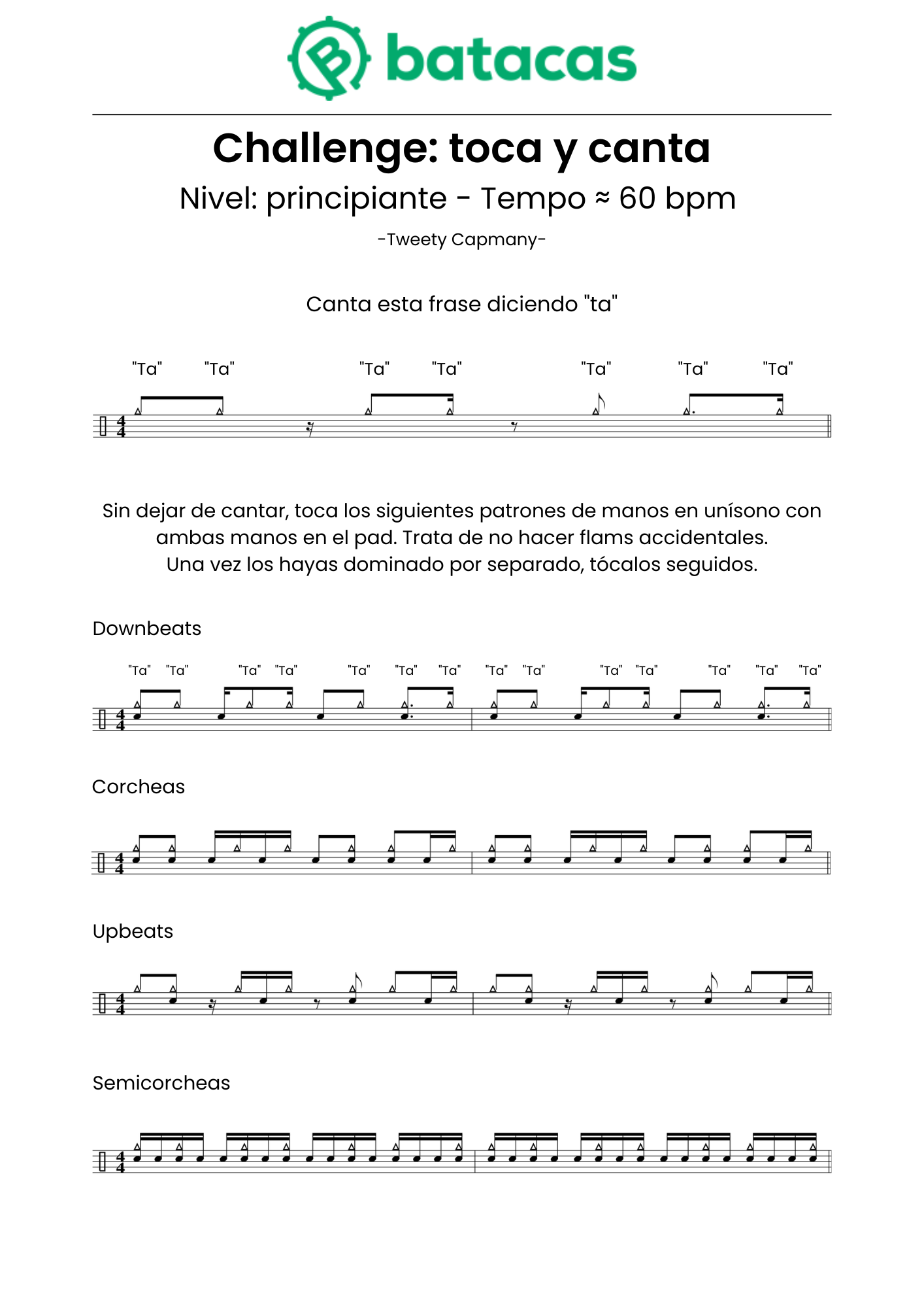 Challenge batería: canta y toca | Principiante