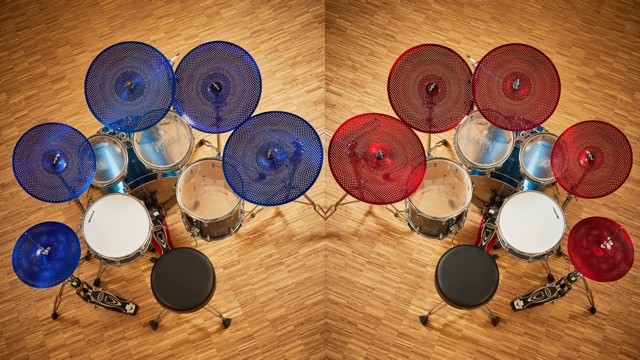 Millenium Still Cymbals - Platos de bajo volumen - Azul y Rojo